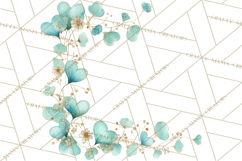 Watercolor Corner &amp; Border Clipart, Floral Frames, Heart Png Product Image 2