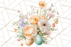Easter Floral Clipart, Watercolor Spring Flowers Png Product Image 2