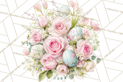 Easter Floral Clipart, Watercolor Spring Flowers Png Product Image 3