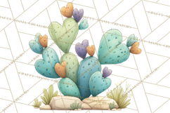 Boho Valentine Cactus Clipart PNG, Desert Romance Clip Art Product Image 3