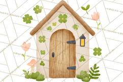 Cottagecore St Patrick’s Day Clipart, Mini Irish Cottage Png Product Image 3