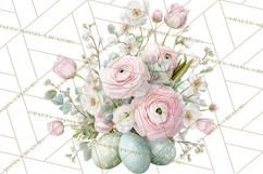 Easter Floral Clipart, Watercolor Spring Flowers Png Product Image 4