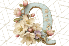 Blooming Letters Clipart, Floral Alphabet Clip Art PNG Product Image 4