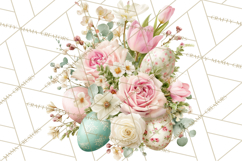 Easter Floral Clipart, Watercolor Spring Flowers Png Product Image 2