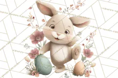 Easter Bunny Clipart PNG, Baby Bunnies in Pastel Garden Product Image 2