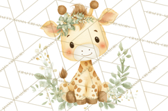 Safari Baby Animals Clipart PNG, Cute Pastel Watercolor Png Product Image 2