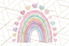 Valentine Boho Rainbow Clipart, Romantic Heart Rainbows PNG Product Image 2