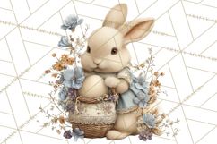 French Vintage Easter Bunny Clipart PNG, Soft Pastel Easter Product Image 2