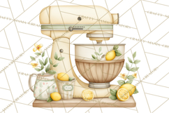 Farmhouse Lemon Kitchen Clipart, Lemon Kitchen Appliances Product Image 3