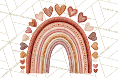 Valentine Boho Rainbow Clipart, Romantic Heart Rainbows PNG Product Image 3