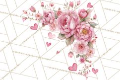 Watercolor Corner &amp; Border Clipart, Floral Frames, Heart Png Product Image 3