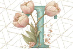 Blooming Letters Clipart, Floral Alphabet Clip Art PNG Product Image 3