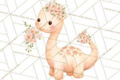 Cute Baby Dinosaurs Clipart PNG, Watercolor Dinosaur Product Image 4
