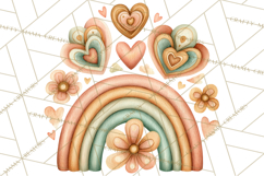 Valentine Boho Rainbow Clipart, Romantic Heart Rainbows PNG Product Image 4
