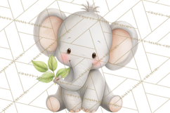 Safari Baby Animals Clipart PNG, Cute Pastel Watercolor Png Product Image 4