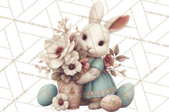 French Vintage Easter Bunny Clipart PNG, Soft Pastel Easter Product Image 4