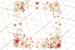 Watercolor Corner &amp; Border Clipart, Floral Frames, Heart Png Product Image 4