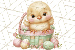 Easter Baby Animals in Baskets Clipart, Cute Lambs Png Product Image 4