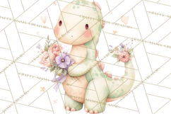 Cute Baby Dinosaurs Clipart PNG, Watercolor Dinosaur Product Image 5