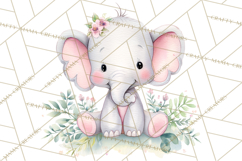 Safari Baby Animals Clipart PNG, Cute Pastel Watercolor Png Product Image 5