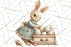 French Vintage Easter Bunny Clipart PNG, Soft Pastel Easter Product Image 5