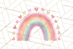 Valentine Boho Rainbow Clipart, Romantic Heart Rainbows PNG Product Image 5