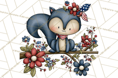 Patriotic Animals Clipart, Whimsical Red White Blue American Product Image 5