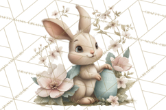 Easter Bunny Clipart PNG, Baby Bunnies in Pastel Garden Product Image 2