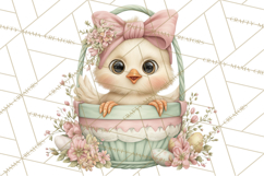 Easter Baby Animals in Baskets Clipart, Cute Lambs Png Product Image 2