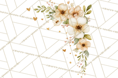 Watercolor Corner &amp; Border Clipart, Floral Frames, Heart Png Product Image 2