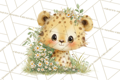 Safari Baby Animals Clipart PNG, Cute Pastel Watercolor Png Product Image 2