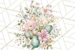 Easter Floral Clipart, Watercolor Spring Flowers Png Product Image 2