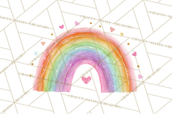 Valentine Boho Rainbow Clipart, Romantic Heart Rainbows PNG Product Image 2