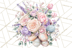 Easter Floral Clipart, Watercolor Spring Flowers Png Product Image 2