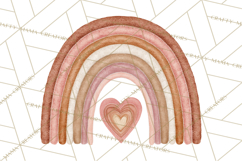 Valentine Boho Rainbow Clipart, Romantic Heart Rainbows PNG Product Image 2