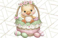 Easter Baby Animals in Baskets Clipart, Cute Lambs Png Product Image 2