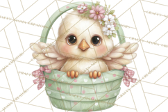 Easter Baby Animals in Baskets Clipart, Cute Lambs Png Product Image 3