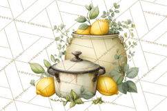 Farmhouse Lemon Kitchen Clipart, Lemon Kitchen Appliances Product Image 3