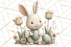 Easter Bunny Clipart PNG, Baby Bunnies in Pastel Garden Product Image 3