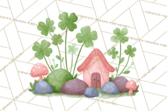 Cottagecore St Patrick’s Day Clipart, Mini Irish Cottage Png Product Image 3