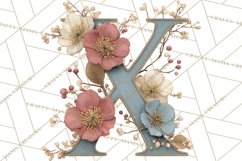 Blooming Letters Clipart, Floral Alphabet Clip Art PNG Product Image 3