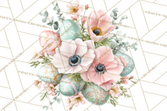 Easter Floral Clipart, Watercolor Spring Flowers Png Product Image 3