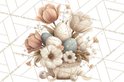 French Vintage Easter Bunny Clipart PNG, Soft Pastel Easter Product Image 3