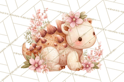 Cute Baby Dinosaurs Clipart PNG, Watercolor Dinosaur Product Image 4