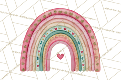 Valentine Boho Rainbow Clipart, Romantic Heart Rainbows PNG Product Image 4
