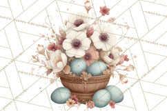 French Vintage Easter Bunny Clipart PNG, Soft Pastel Easter Product Image 4