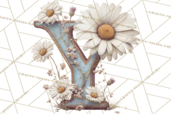 Blooming Letters Clipart, Floral Alphabet Clip Art PNG Product Image 4