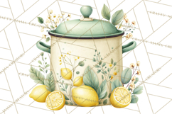 Farmhouse Lemon Kitchen Clipart, Lemon Kitchen Appliances Product Image 4