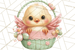 Easter Baby Animals in Baskets Clipart, Cute Lambs Png Product Image 4