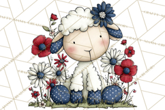 Patriotic Animals Clipart, Whimsical Red White Blue American Product Image 5